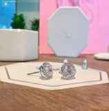  Bông Tai Swarovski Una Angelic stud earrings Round cut, Pavé, White, Rhodium plated 5636269 