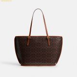  Túi Tote Coach Taxi Tote Bag In Signature Canvas CCC40 Nâu Logo 