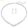  Bộ Trang Sức Dây Chuyền Và Bông Tai Swarovski Mesmera set Mixed cuts, White, Rhodium plated 5674306 