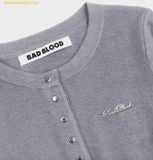  Áo Khoác Cardigan BADBLOOD Pure Classic Button-Up Round Cardigan - Gray w-cdg24-046 Xám 