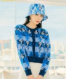  Áo Khoác Cardigan MLB Women's Color Party Monogram Crop Cardigan PHI (D.Blue) 3FKCM0131-10BLD 