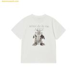  Áo Phông ADLV Fuzzy Dragon Artwork Short Sleeve T-Shirt Trắng Kem 