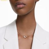  Bông Tai , Khuyên Tai Swarovski Idyllia Lilia necklace Butterfly, White, Rose gold-tone plated 5636422 