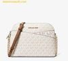 Túi Đeo Chéo Michael Kors Jet Set Travel Medium Logo Dome Crossbody Bag Vanila 35F1GTVC6B