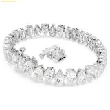  Lắc Tay Swarovski Matrix Tennis bracelet Pear cut, White, Rhodium plated 5598350 