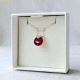  Dây Chuyền, Vòng Cổ Swarovski Bella V pendant Round cut, Red, Gold-tone plated 5724287 