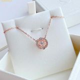  Dây Chuyền, Vòng Cổ Swarovski Una necklace Round cut, White, Rose gold-tone plated 5272364 