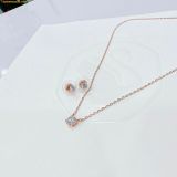  Bộ Trang Sức Dây Chuyền Và Bông Tai Swarovski Stilla Attract set Round cut, White, Rose gold-tone plated 5616233 