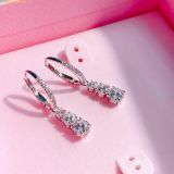  Bông Tai Swarovski Stilla Attract hoop earrings Round cut, White, Rhodium plated 5416155 
