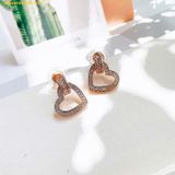  Khuyên Tai, Bông Tai Swarovski Lovely stud earrings Heart, White, Rose gold-tone plated 5616477 