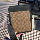  Túi Đeo Chéo COACH Sullivan Crossbody In Blocked Signature Canvas Charcoal Black CC090 