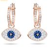 Bông Tai, Khuyên Tai Swarovski Symbolica hoop earrings Evil eye, Blue, Rose gold-tone plated 5425857