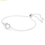  Vòng Tay, Lắc Tay SWAROVSKI Hyperbola bracelet Infinity and heart, White, Rhodium plated 5524421 