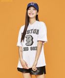  Áo Phông MLB Varsity Overfit Short Sleeve T-Shirt BOS (L.Melange Grey) 3ATSV0233-43MGL 