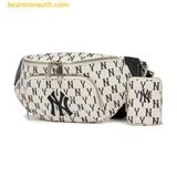  Túi Đeo Hông MLB Monogram Hip Sack New York Yankees 3AHSM012N-50CRD Màu Trắng Logo Đen 