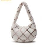  Túi Lông Đeo Vai MLB Dia Monogram Fur Hobo Bag New York Yankees D.Cream 3ABQM0836-50CRD 