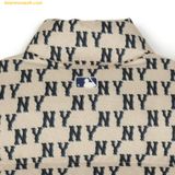  Áo Khoác Phao MLB Classic Monogram Print Short Padding NY 3ADJM0736-50CRD - Trắng Kem 