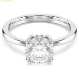  Nhẫn Swarovski Stilla cocktail ring Round cut, White, Silver-tone finish 5717938 