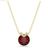  Dây Chuyền, Vòng Cổ Swarovski Bella V pendant Round cut, Red, Gold-tone plated 5724287 