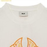  Áo Phông MLB Cube Clipping Monogram Overfit Short Sleeve T-Shirt NY (Cream) 3ATSM0333-50CRS 