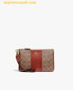 Ví Coach Polished Pebble Small Wristlet Màu Nâu Logo