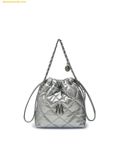 Túi Đeo Chéo MLB Basic Quilted PU Mini Bucket Crossbody Bag New York Yankees Silver 3ACRBQ16N-50SIS 