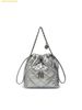 Túi Đeo Chéo MLB Basic Quilted PU Mini Bucket Crossbody Bag New York Yankees Silver 3ACRBQ16N-50SIS