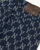  Quần Dài MLB Classic Monogram Stripe Jacquard Denim 3FDPM0424 