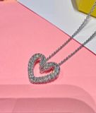  Dây Chuyền Swarovski Una Pendant Heart, Small, White, Rhodium Plated 5625533 