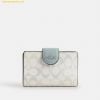  Ví Gập Coach Medium Corner Zip Wallet In Signature Canvas Silver Chalk Blue 