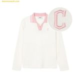  Áo Polo Tay Dài MLB Women's Basic Small Logo Long Sleeve Collared T-Shirt CLE (Cream) 3FPQB0141-45CRS 