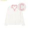 Áo Polo Tay Dài MLB Women's Basic Small Logo Long Sleeve Collared T-Shirt CLE (Cream) 3FPQB0141-45CRS