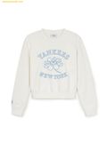  Áo Sweat MLB Women's Floral Graphic Crop Man-to-Man NY (Cream) 3FMTF0144-50CRS 
