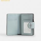  Ví Gập Coach Medium Corner Zip Wallet In Signature Canvas Silver Chalk Blue 