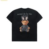  Áo Phông ADLV Rabbit Bear Doll Logo Short Sleeve T-Shirt Đen 