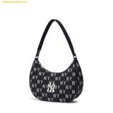  Túi Đeo Vai MLB Monogram Jacquard Hobo Bag New York Yankees Black 3ABQS014N-50BKS 