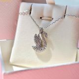  Dây Chuyền Swarovski Swan pendant Swan, Medium, White, Rhodium plated 