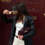  Túi Xách JW PEI Noor Top Handle Bag - Deep Burgundy 