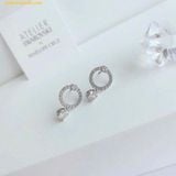  Bông Tai, Khuyên Tai Swarovski Constella hoop earrings Round cut, White, Rhodium plated 5563278 