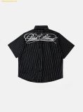  Áo Sơ Mi Bad Blood Dark Classic Short Sleeve Shirt - Black/Striped w-sht25-004 