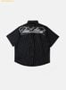 Áo Sơ Mi Bad Blood Dark Classic Short Sleeve Shirt - Black/Striped w-sht25-004
