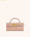  Túi Xách JW PEI Keyla Weave Texture Top Handle Bag - Pink 