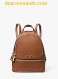  Balo Mini Michael Kors Rhea Extra-Small Pebbled Leather Backpack - Nâu 
