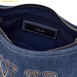  Túi Đeo Vai Nữ MLB Basic Mega Logo Pocket Denim Hobo Bag New York Yankees 3ABQM034N-50INS - Màu Xanh 