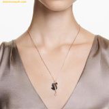  Dây Chuyền, Vòng Cổ Swarovski Iconic Swan Pendant Swan, Small, Black, Rose Gold-Tone Plated 5678045 