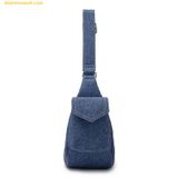  Túi Đeo Vai Nữ MLB Basic Mega Logo Pocket Denim Hobo Bag New York Yankees 3ABQM034N-50INS - Màu Xanh 