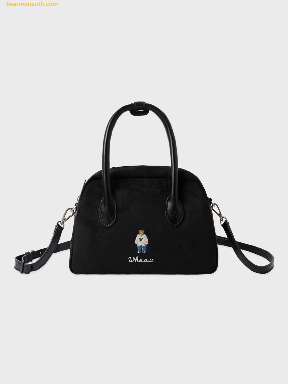  Túi Xách WHOAU Suede Boston Bag Màu Đen 