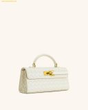  Túi Xách JW PEI Keyla Weave Texture Top Handle Bag - White 