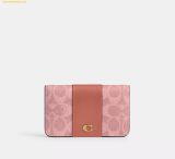  Ví Gập COACH Essential Slim Card Case In Signature Canvas Melon Pink CR542 