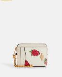  Ví Thẻ Coach Zip Card Case With Strawberry Print 